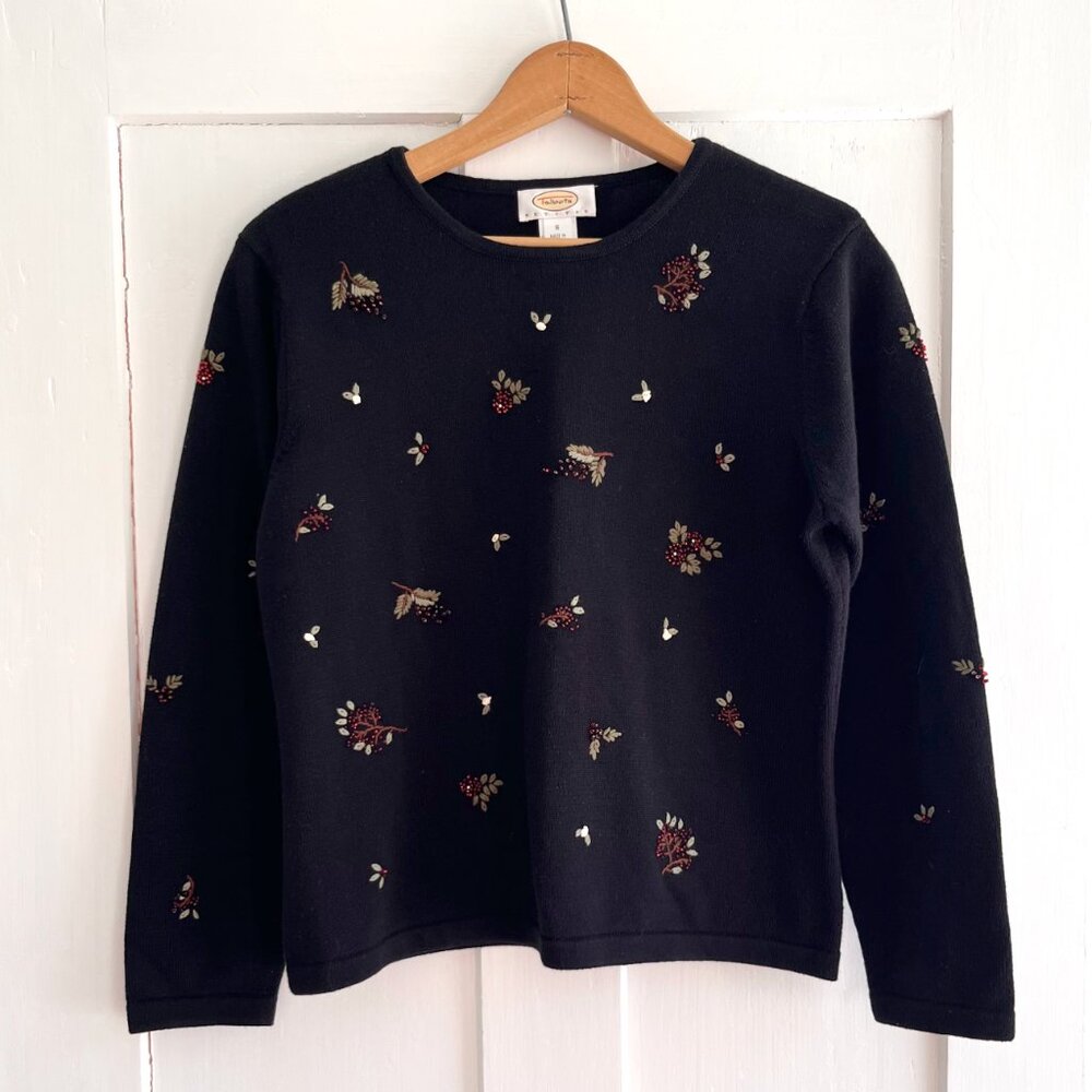 Vintage Beaded Cotton Sweater